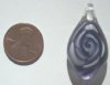 1 33x18mm Purple Lampwork Pendant